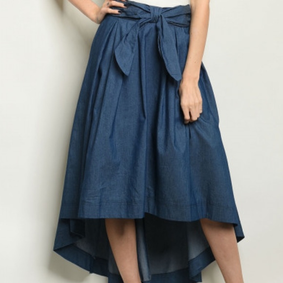Beverly's Blue Jean Vintage Style Chambray Skirt!! - Picture 2 of 6
